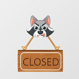 Closed Sign Window Cling Raamsticker