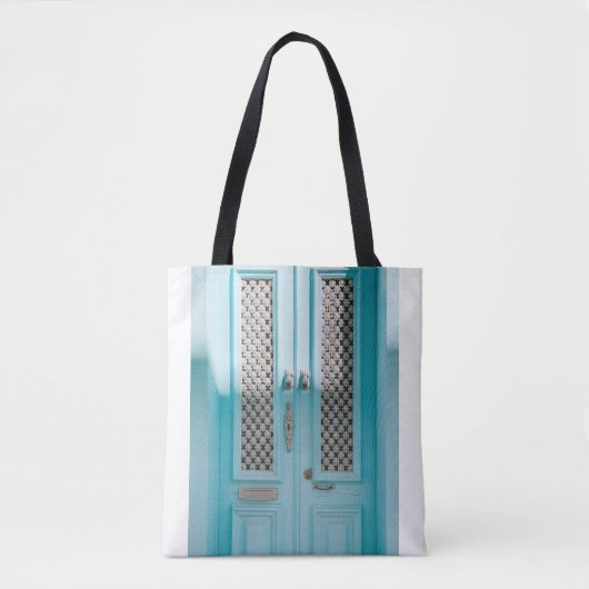 CLOSED TEAL FRENCH DOORS TOTE BAG (Voorkant)