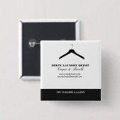 Closet House Organizing Clothing Mode on White Vierkante Button 5,1 Cm (Voorkant /achterkant)