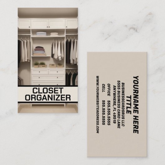 Closet Organizer Professional Visitekaartje (Voorkant / Achterkant)