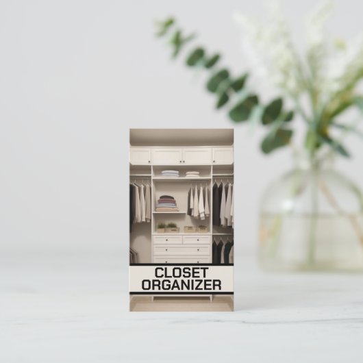 Closet Organizer Professional Visitekaartje (Staand voorkant)