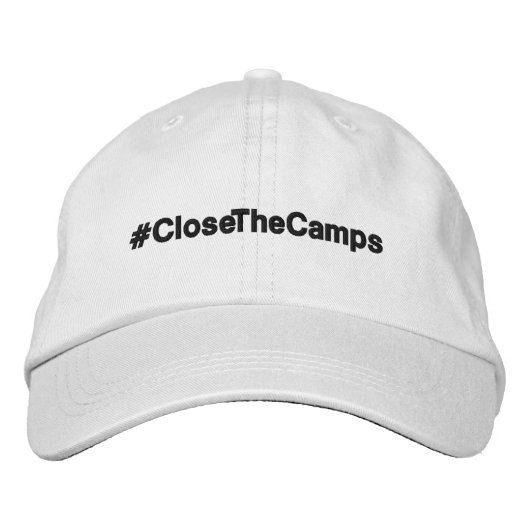 #CloseTheCamps politiek protest Geborduurde Pet (Voorkant)