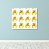 closeup 12 geel-witte orchideeën canvas afdruk (Insitu (Houten vloer))