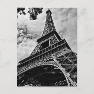 Closeup Black White Eiffel Tower Love Paris Europe Briefkaart