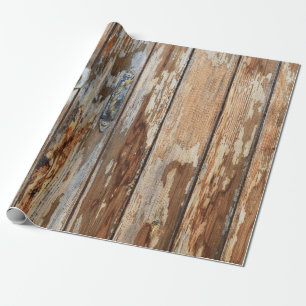 Closeup foto van bruin houten bord cadeaupapier