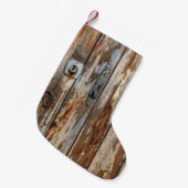 Closeup foto van bruin houten bord kleine kerstsok (Voorkant (Hangend))