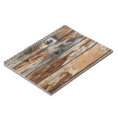 Closeup foto van bruin houten bord notitieboek (Linkerzijde)