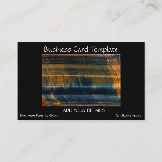 Closeup Gemstone Tiger Eye Visitekaartje (Voorkant)