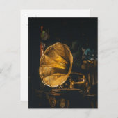 closeup gramophone briefkaart (Voorkant / Achterkant)