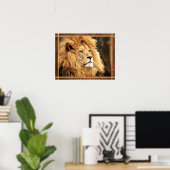 Closeup Lion Photo Poster (Thuiskantoor)