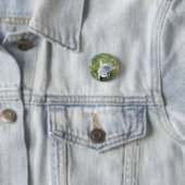 Closeup of a French Bulldog Ronde Button 3,2 Cm (In situ)