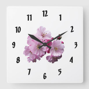 Closeup of Cherry Blossom Vierkante Klok