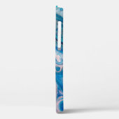 Closeup of mixed blue and white abstract marble te Case-Mate iPhone case (Achterkant / Links)