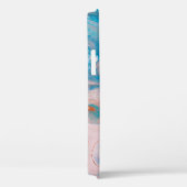 Closeup of mixed blue and white abstract marble te Case-Mate iPhone case (Achterkant / Rechts)
