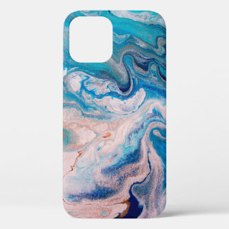 Closeup of mixed blue and white abstract marble te Case-Mate iPhone case