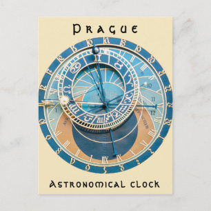 Closeup on Prague Astronomical Clock, Czech R. Briefkaart