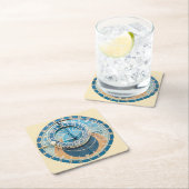 Closeup on Prague Astronomical Clock, Czech R. Kartonnen Onderzetters (Insitu)