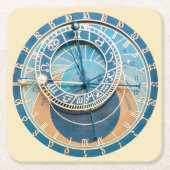 Closeup on Prague Astronomical Clock, Czech R. Kartonnen Onderzetters (Voorkant)