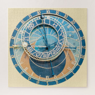 Closeup on Prague Astronomical Clock, Czech R. Legpuzzel