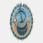 Closeup on Prague Astronomical Clock, Czech R. Ornament Kaart (Rechts)