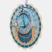 Closeup on Prague Astronomical Clock, Czech R. Ornament Kaart (Links)