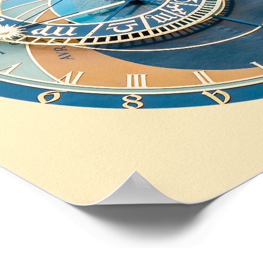 Closeup on Prague Astronomical Clock, Czech R. Poster (Hoek)