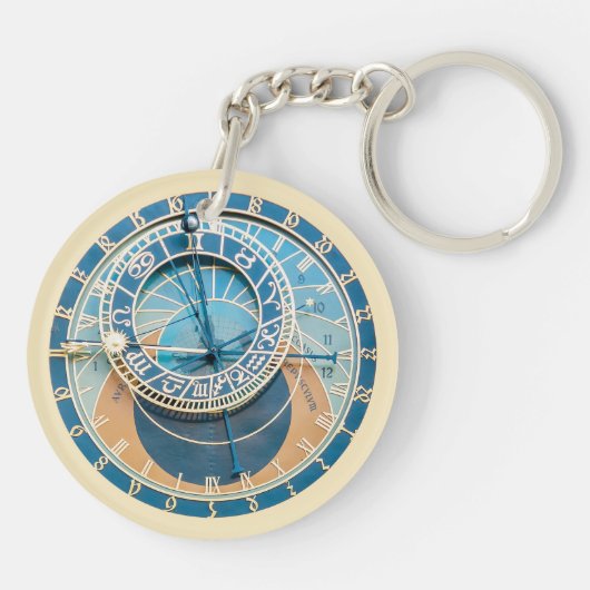 Closeup on Prague Astronomical Clock, Czech R. Sleutelhanger (Achterkant)