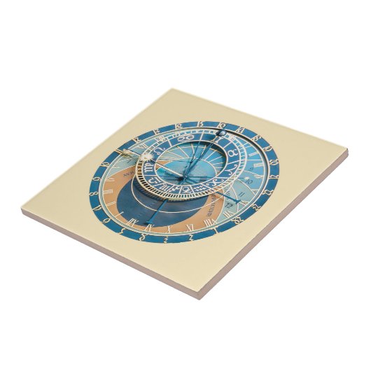 Closeup on Prague Astronomical Clock, Czech R. Tegeltje (Zijkant)