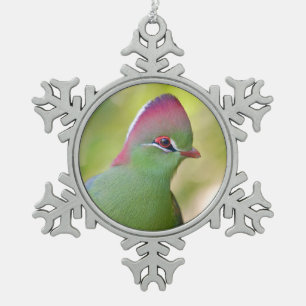 Closeup turaco of fischer tin sneeuwvlok ornament