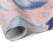 Closeup van gemengde blauwe en witte abstracte mar cadeaupapier (Rol Hoek)