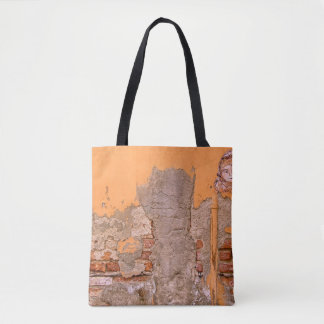 CLOSEUPFOTO VAN ORANJE EN GRIJWIELPAK TOTE BAG