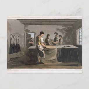 Cloth Dressers uit 'Costume of Yorkshire' engrav Briefkaart