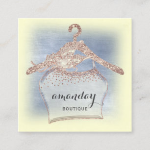 Cloth Hanger Dress Mode Shop Gold Roos Vierkante Visitekaartje