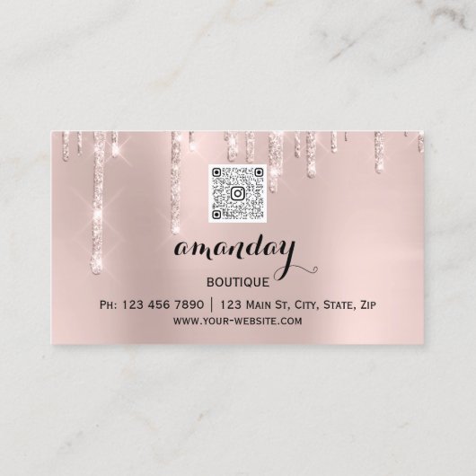 Cloth Hanger Dress Mode Shop Roos QR CODE Visitekaartje (Achterkant)