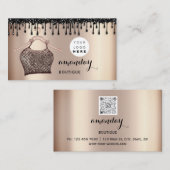 Cloth Hanger Mode Boutique Roos Drip QR Logo Visitekaartje (Voorkant / Achterkant)