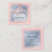 Cloth Hanger Mode Shop Blue Roos Diamond Vierkante Visitekaartje (Voorkant / Achterkant)