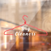 Clothes Hanger Dry Cleaner Business Promo Door Raamsticker (Vel 2)