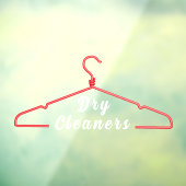 Clothes Hanger Dry Cleaner Business Promo Door Raamsticker (Vel 3)