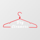 Clothes Hanger Dry Cleaner Business Promo Door Raamsticker (Vel)