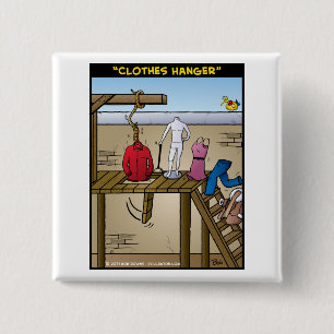 "Clothes Hanger" Vierkante Button 5,1 Cm