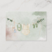 Clothes on a line boho baby shower diaper raffle informatiekaartje (Achterkant)
