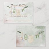 Clothes on a line boho baby shower diaper raffle informatiekaartje (Voorkant / Achterkant)