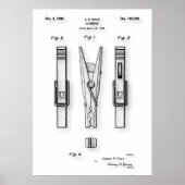 Clothes Pin Patent Poster (Voorkant)