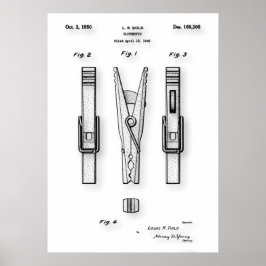 Clothes Pin Patent Poster