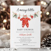 Clothes Red Merry Little Baby Shower Baby Shower  Kaart