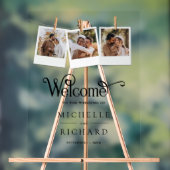Clothesline 3 Photo Collage Wedding Welcome Acryl Bord (Neutraal)