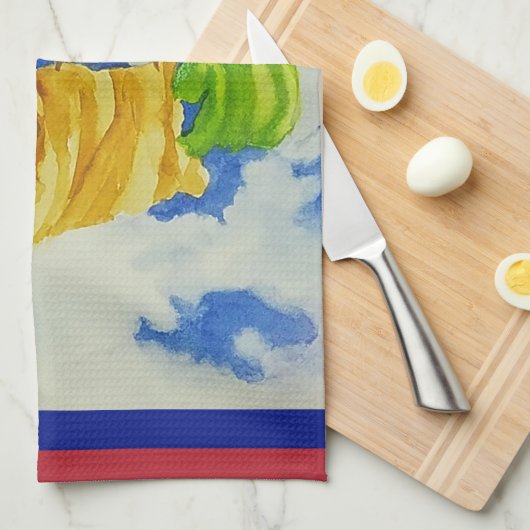 Clothesline Art Heldere Gekleurde Wasserij Theedoek (Quarter Fold)