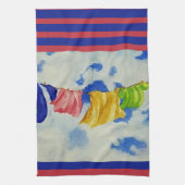Clothesline Art Heldere Gekleurde Wasserij Theedoek (Verticaal)