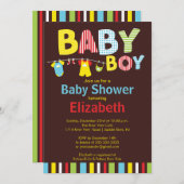 Clothesline Baby Baby Shower Invitations Kaart (Voorkant / Achterkant)