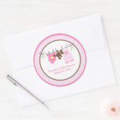 Clothesline Baby Meisje CIRCLE Custom Favor Sticke Ronde Sticker (Envelop)